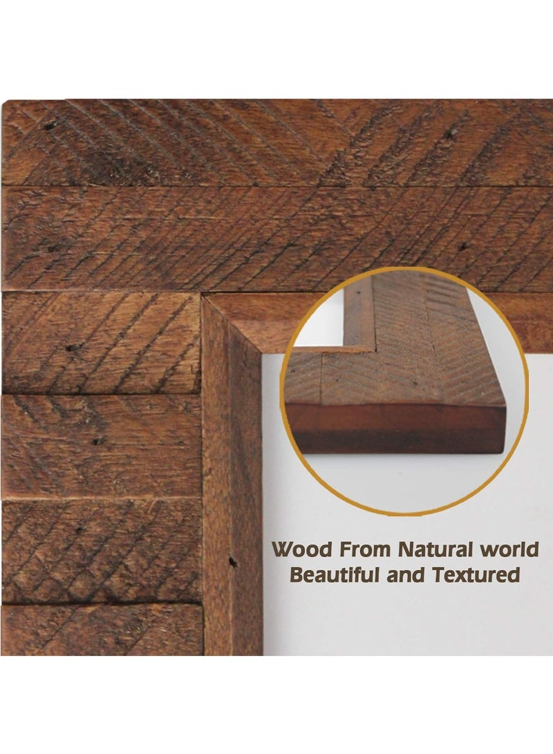 Eosglac Wooden Picture Frame 4x6 inch, Wood Plank Design with Rustic Brown Finish, Wall Mounting or Tabletop Display, Handmade Photo Frame (4x6, Brown) - Image 2